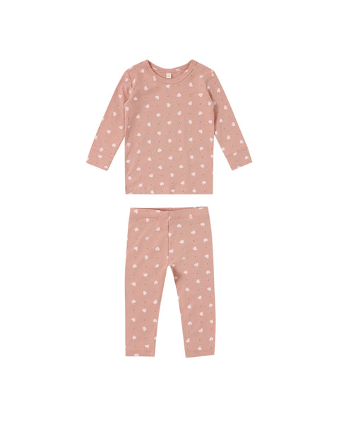 Quincy Mae Pink Hearts Bamboo Pajama Set