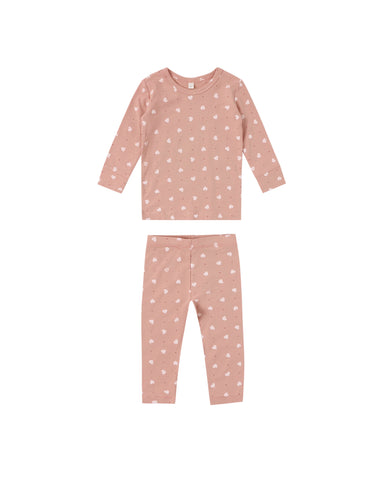 Quincy Mae Pink Hearts Bamboo Pajama Set