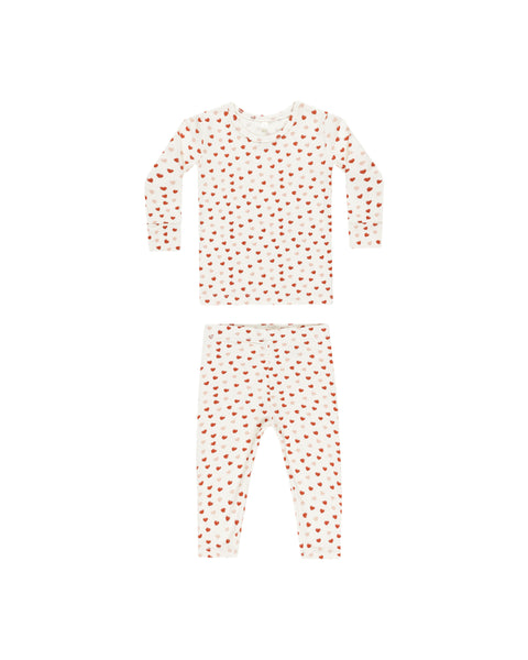 Quincy Mae Ivory Valentines Bamboo Pajama Set