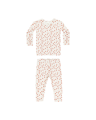 Quincy Mae Ivory Valentines Bamboo Pajama Set