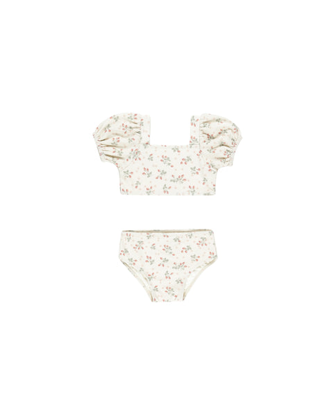 Quincy Mae Ivory Strawberries Zippy Two Piece