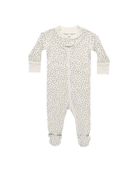 Quincy Mae Ivory Scatter Zip Sleeper Footie