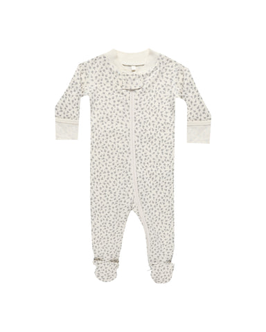 Quincy Mae Ivory Scatter Zip Sleeper Footie