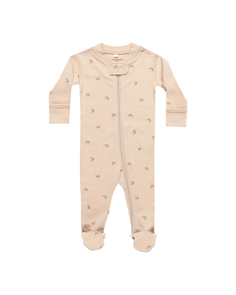 Quincy Mae Shell Rainbows Zip Sleeper Footie