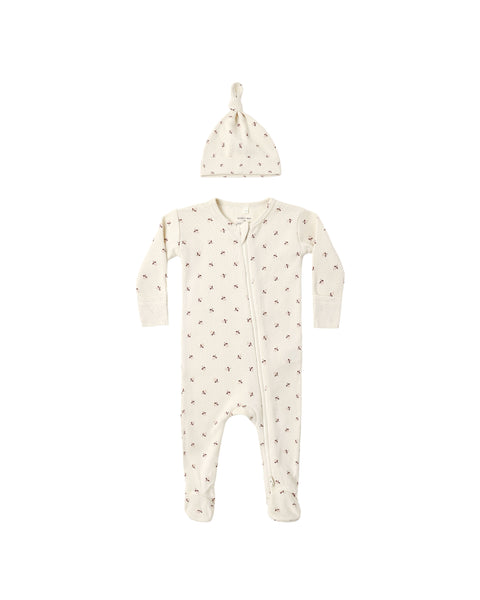 Quincy Mae Natural Fall Ditsy Waffle Sleep Set