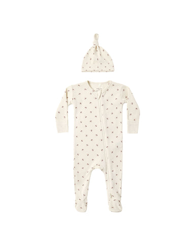 Quincy Mae Natural Fall Ditsy Waffle Sleep Set