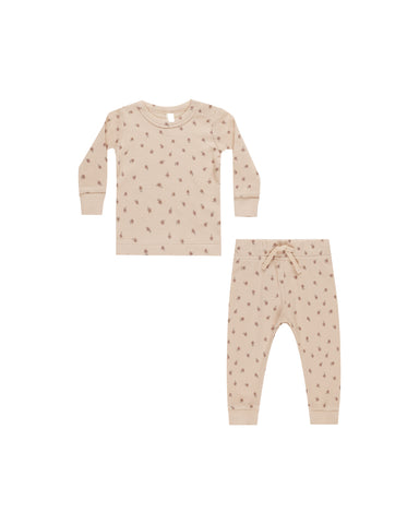 Quincy Mae Shell Blossom Waffle Pant Set