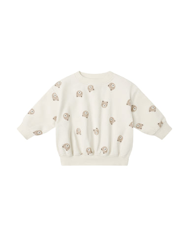 Quincy Mae Natural Brown Bear Relaxed Sweatshirt