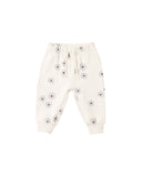 Quincy Mae Natural Blue Daisy Ruffle Relaxed Fleece Sweat Set