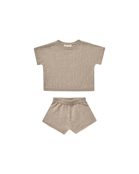 Quincy Mae Heathered Oat Relaxed Summer Knit Set