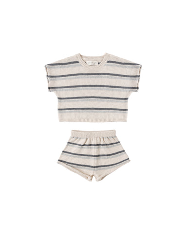 Quincy Mae Natural Ocean Stripe Relaxed Summer Knit Set