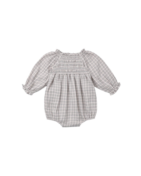 Quincy Mae Cloud Blue Gingham Eden Romper