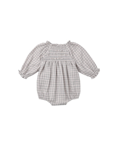 Quincy Mae Cloud Blue Gingham Eden Romper