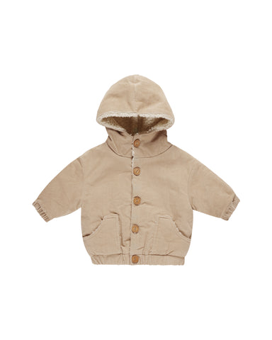 Quincy Mae Latte Corduroy Hooded Jacket