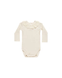 Quincy Mae Natural Ruffle Collar Bodysuit + Legging Set