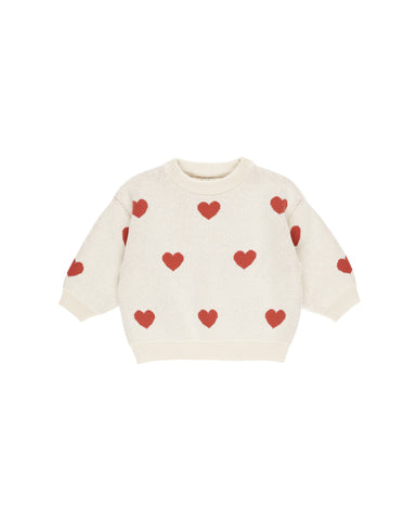 Quincy Mae Natural Heart Knit Sweater Set