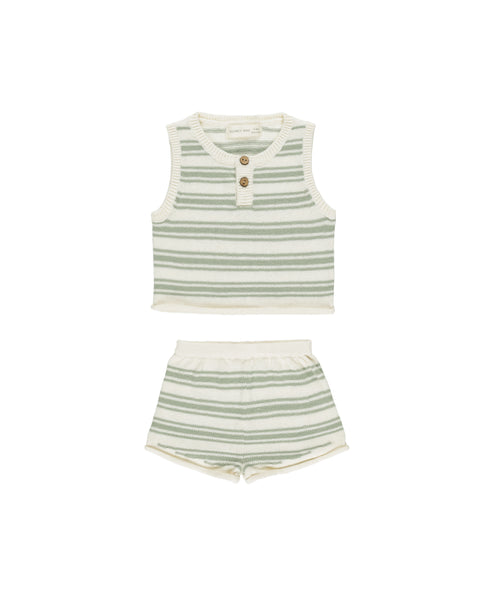 Quincy Mae Sage Stripe Knit Taylor Set