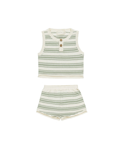 Quincy Mae Sage Stripe Knit Taylor Set