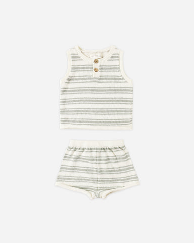 Quincy Mae Sage Stripe Taylor Knit Set