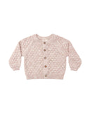 Quincy Mae Dusty Rose Speckle Bubble Knit Cardigan + Bloomer Set