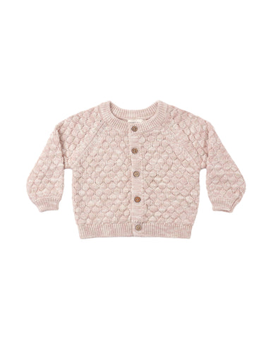 Quincy Mae Dusty Rose Speckle Bubble Knit Cardigan + Bloomer Set
