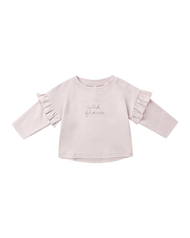 Quincy Mae Lilac Wild Flower Ruffle Tee + Garden Drawstring Pant Set