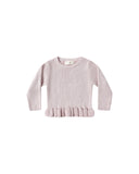 Quincy Mae Lilac Rib Knit Peplum Set