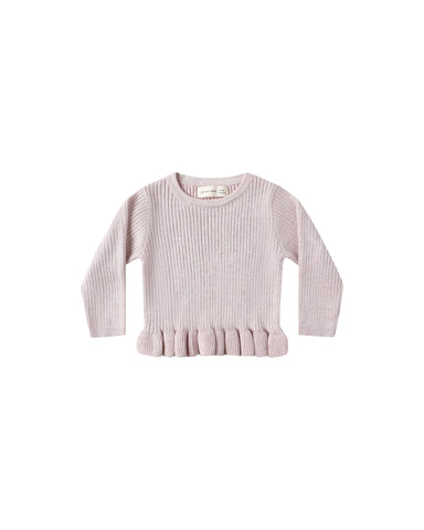 Quincy Mae Lilac Rib Knit Peplum Set