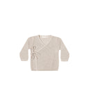 Quincy Mae Oat Knit Wrap Top + Footed Pant Set