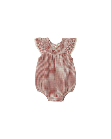 Quincy Mae Red Gingham Lenore Romper