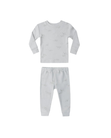 Quincy Mae Sky Airplane Jersey Pajama Set