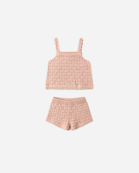 Quincy Mae Melon Pointelle Tank + Short Set