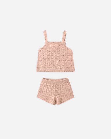 Quincy Mae Melon Pointelle Tank + Short Set