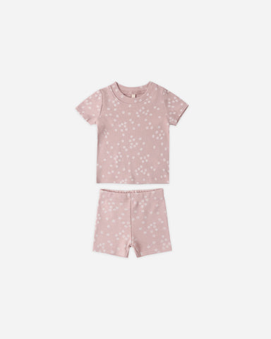 Quincy Mae Mauve Ditsy Summer Pajama Set
