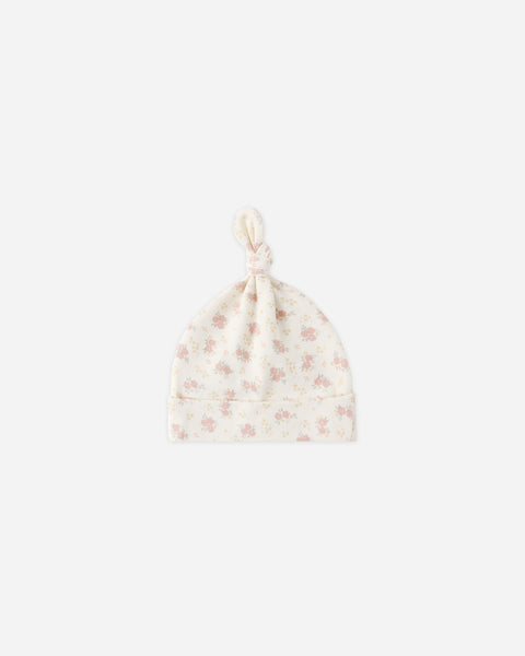 Quincy Mae Ivory Flower Field Knotted Baby Hat