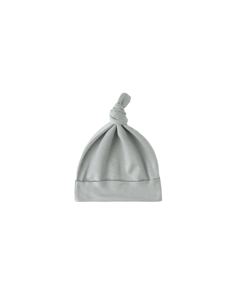 Quincy Mae Steel Blue Bamboo Knotted Baby Hat