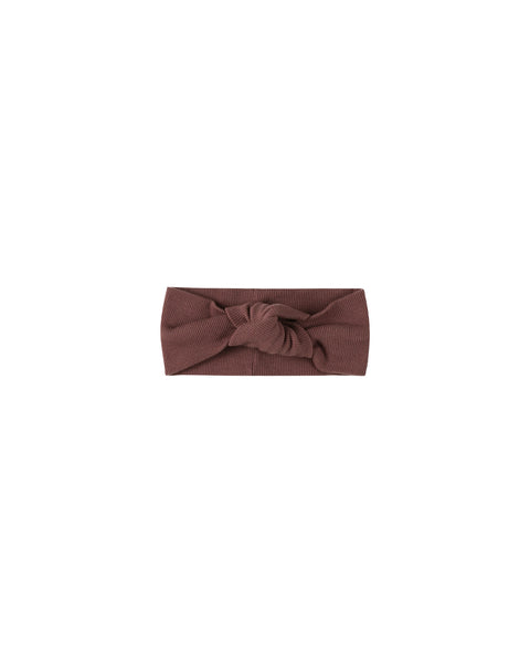 Quincy Mae Plum Ribbed Knotted Headband