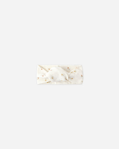 Quincy Mae Ivory Petit Fleur Pointelle Knotted Headband