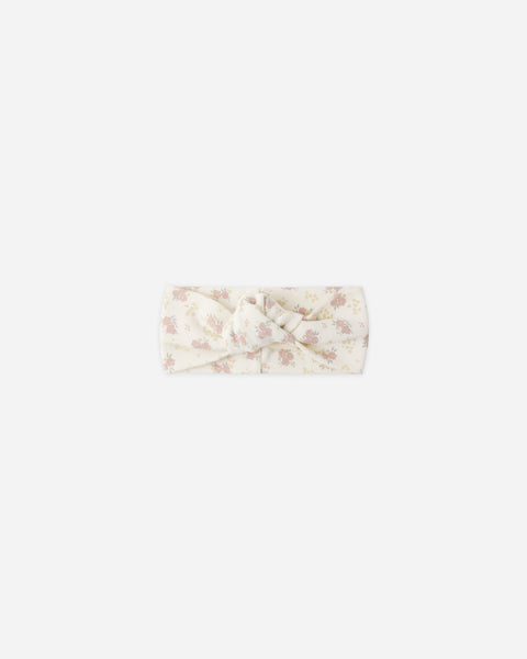 Quincy Mae Ivory Flower Field Knotted Headband