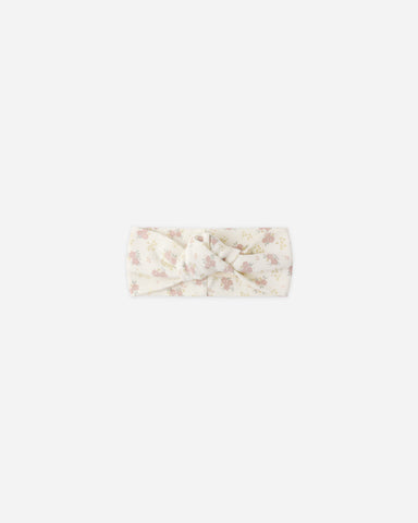 Quincy Mae Ivory Flower Field Knotted Headband