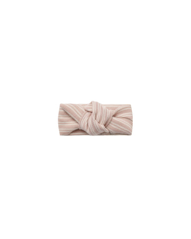 Quincy Mae Dusty Rose Micro Stripe Ribbed Knotted Headband