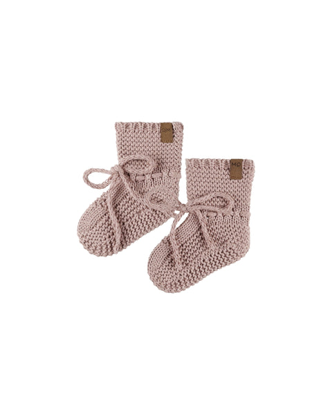 Quincy Mae Mauve Knit Booties