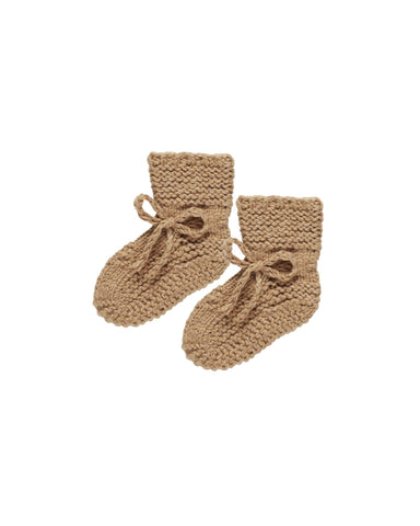 Quincy Mae Golden Speckled Knit Booties