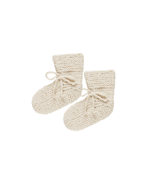 Quincy Mae Natural Speckled Knit Booties