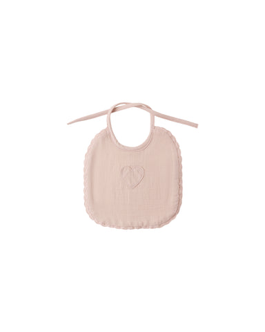 Quincy Mae Blush Woven Tie Bib