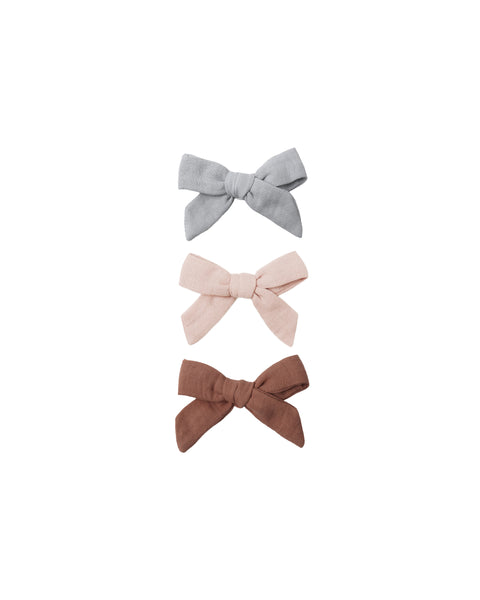 Quincy Mae Sky/Blush/Poppy Bow Set