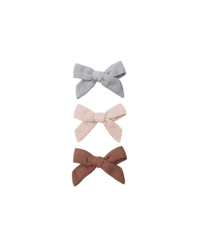 Quincy Mae Sky/Blush/Poppy Bow Set