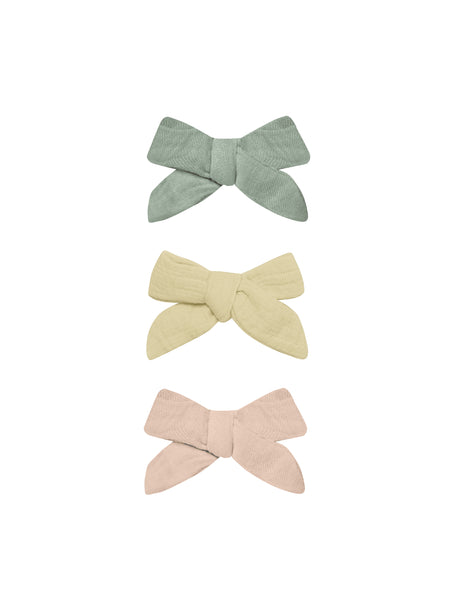 Quincy Mae Sage/Yellow/Melon Bow W Clip Set