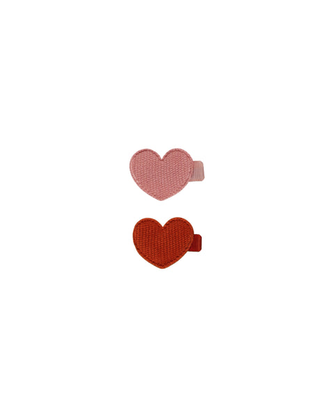 Quincy Mae Red/Lipstick Heart Clips Set