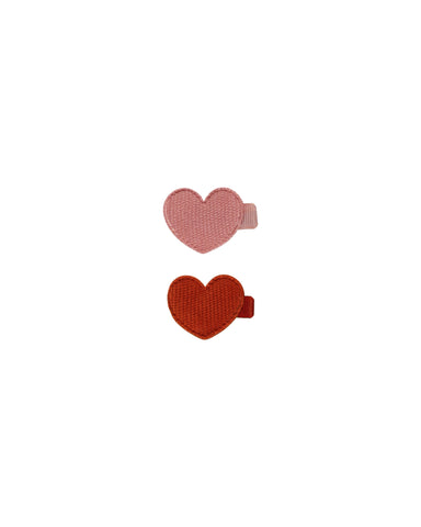 Quincy Mae Red/Lipstick Heart Clips Set